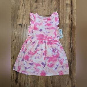 Girl Cat And Jack Pink and Purple Tie-Dye Kids Dress, Size M